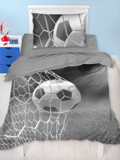 Παιδικά Σεντόνια Σετ Γκρι Βαμβακερά Soccer Flamingo 160x250 | Γαρύφαλλο - Λευκά Είδη